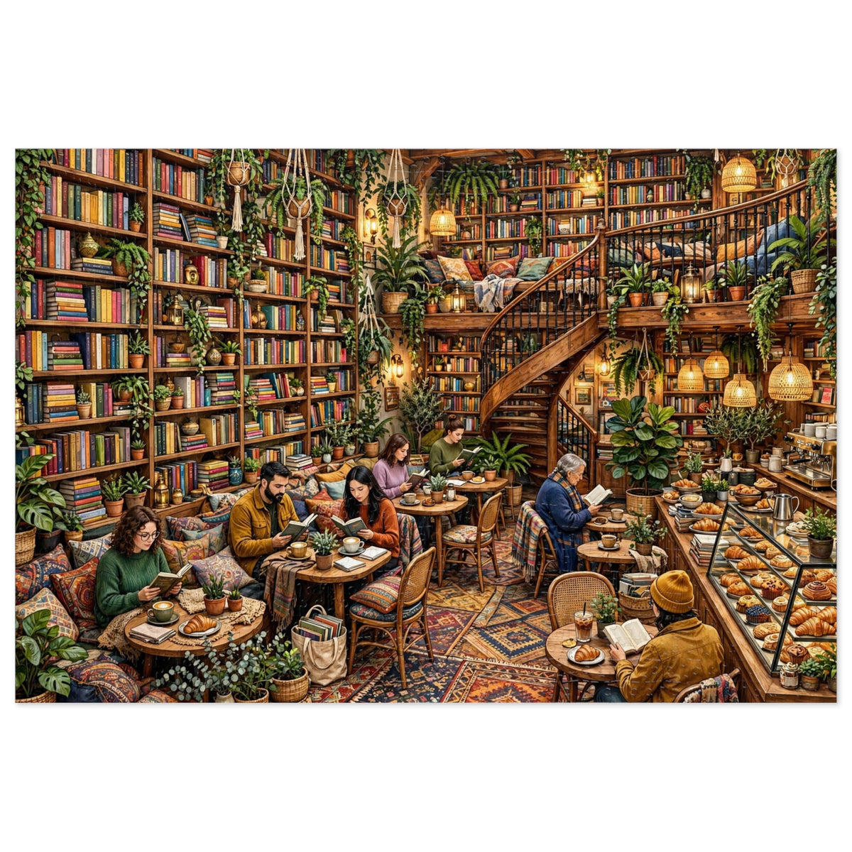 Bookstore Café — 1000-Piece Jigsaw Puzzle in Tin Box