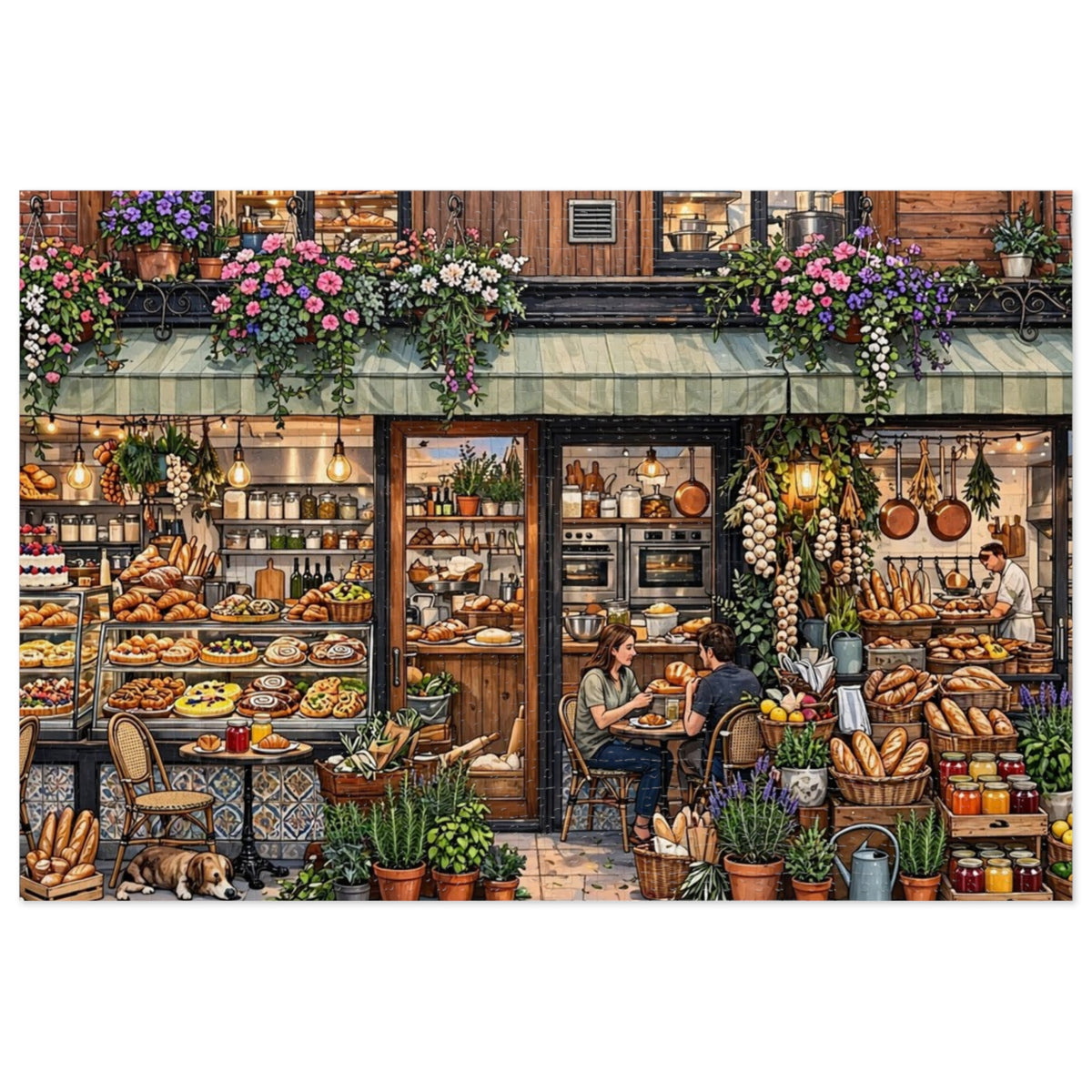The Village Bakery — 1000-Piece Jigsaw Puzzle in Tin Box
