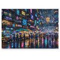 Neon City Rain Night — 1000-Piece Jigsaw Puzzle in Tin Box