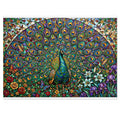 Stained Glass Peacock Garden — 1000-Piece Jigsaw Puzzle in Tin Box