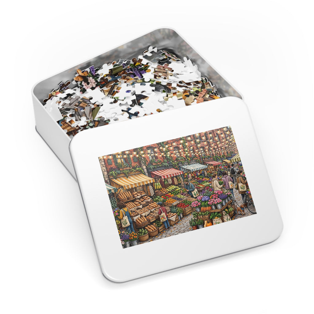 Farmers Market Day — 1000-Piece Jigsaw Puzzle in Tin Box