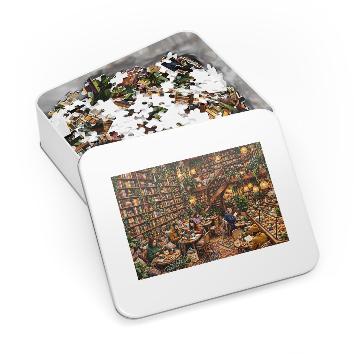 Bookstore Café — 1000-Piece Jigsaw Puzzle in Tin Box