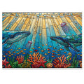 Stained Glass Whale Ocean — 1000-Piece Jigsaw Puzzle in Tin Box