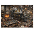 Steam Locomotive Workshop — 1000-Piece Jigsaw Puzzle in Tin Box