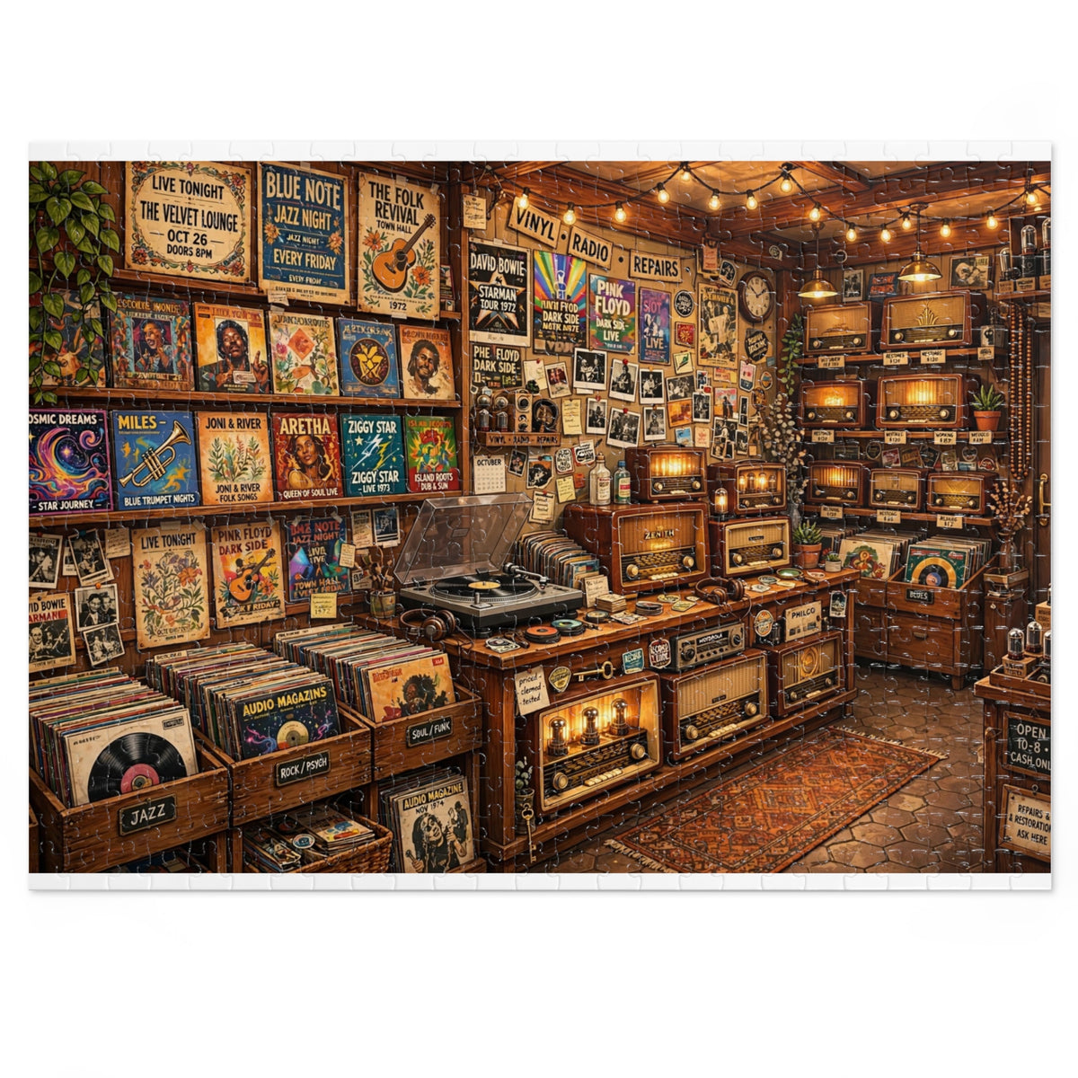 Vinyl & Radio Store — 1000-Piece Jigsaw Puzzle in Tin Box