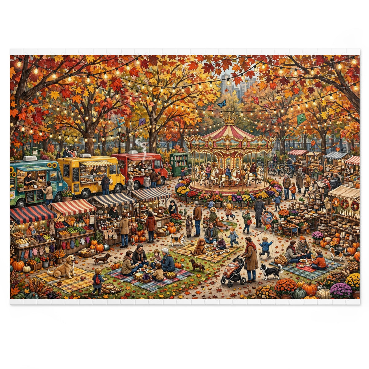 City Park in Autumn — 1000-Piece Jigsaw Puzzle in Tin Box
