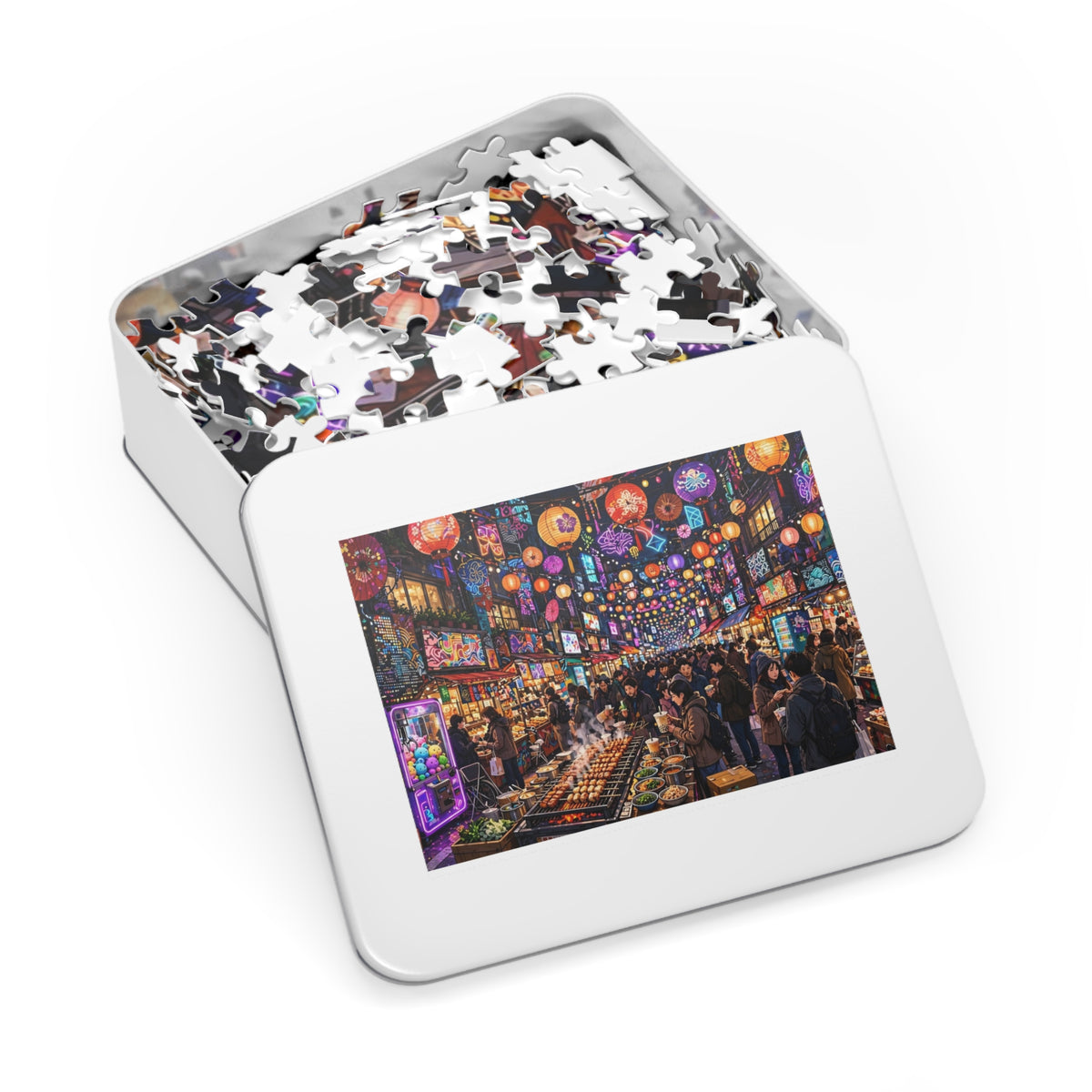 Tokyo Shopping Street — 1000-Piece Jigsaw Puzzle in Tin Box