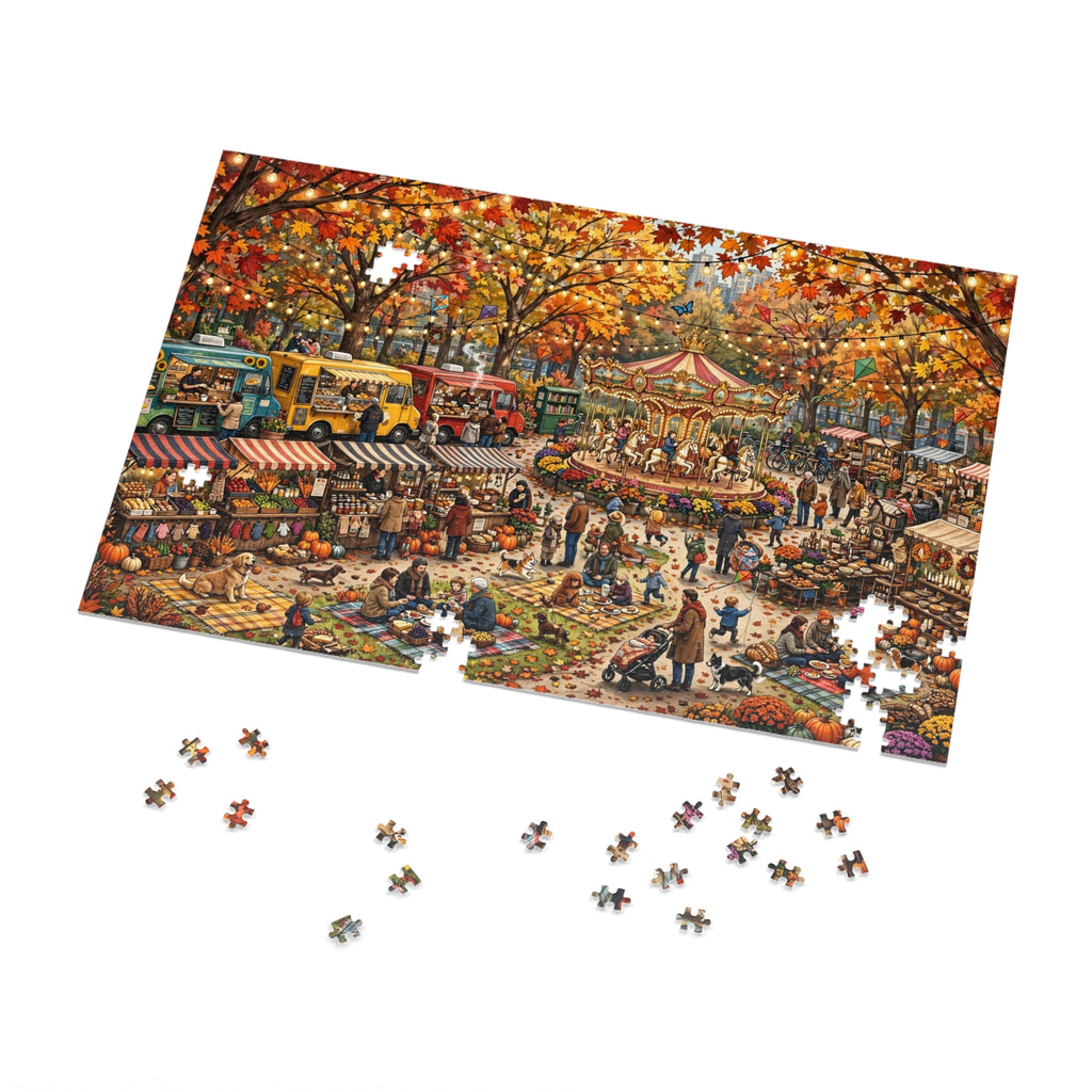 City Park in Autumn — 1000-Piece Jigsaw Puzzle in Tin Box