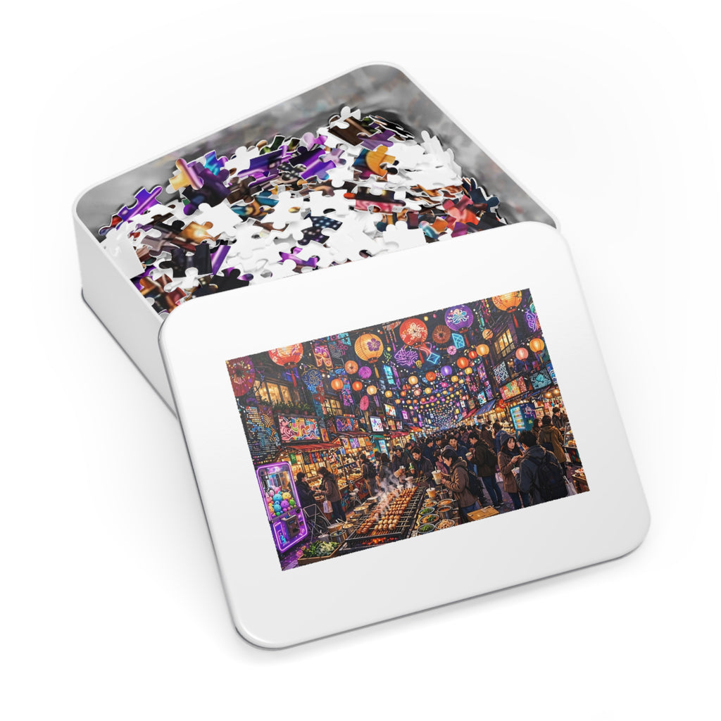 Tokyo Shopping Street — 1000-Piece Jigsaw Puzzle in Tin Box